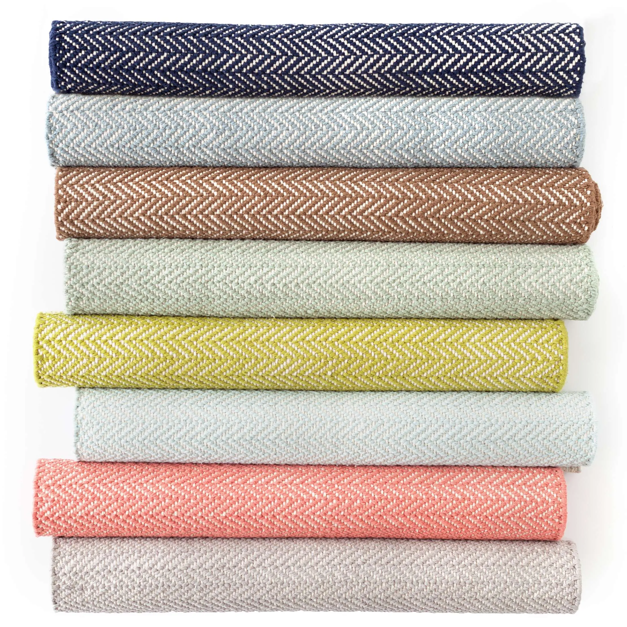 Herringbone Coral Woven Cotton Rug