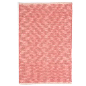 Herringbone Coral Woven Cotton Rug