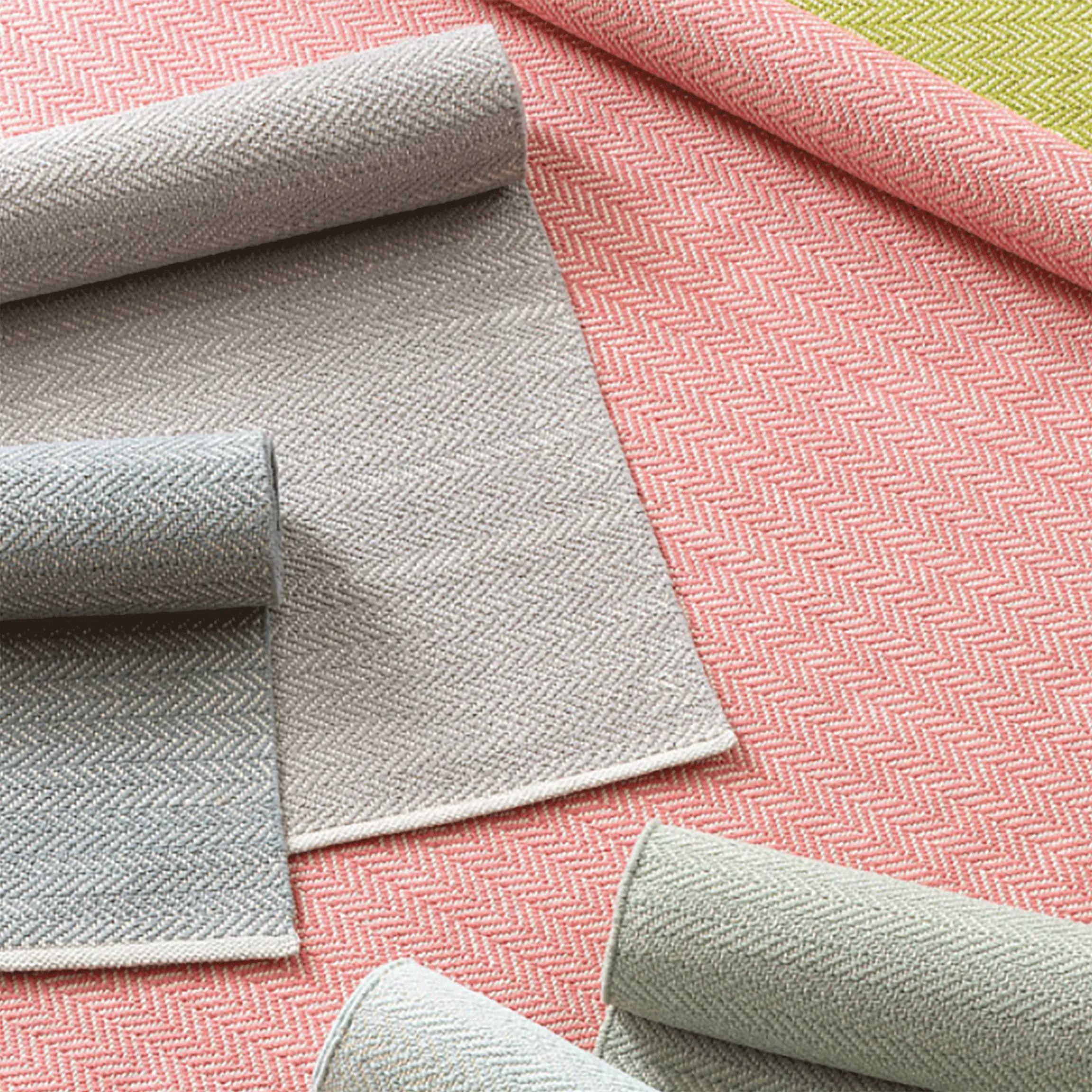 Herringbone Coral Woven Cotton Rug