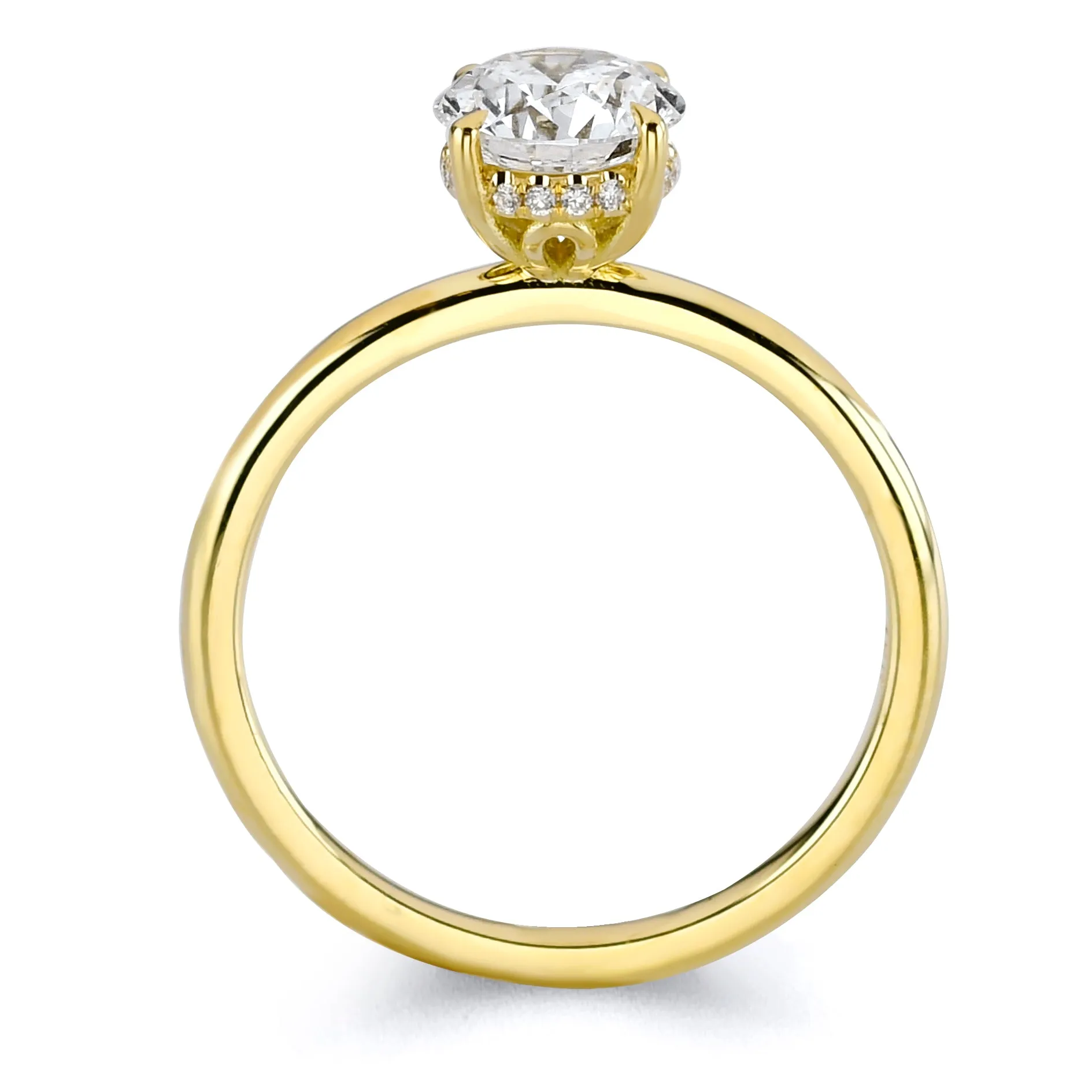 Hidden Halo Round Brilliant Center Diamond Ring