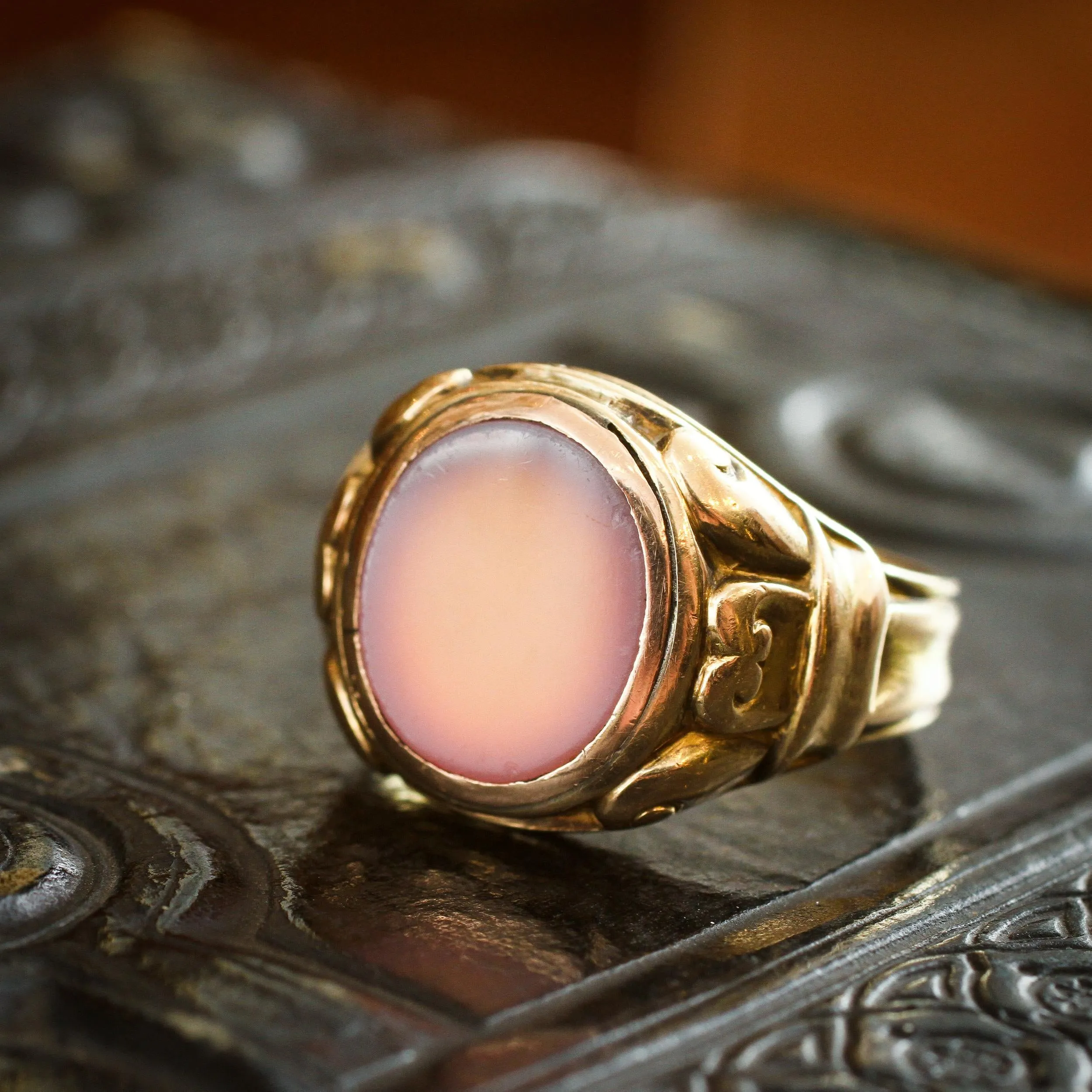 Impressive Date 1922 Gents 15ct Sardonyx Signet Ring