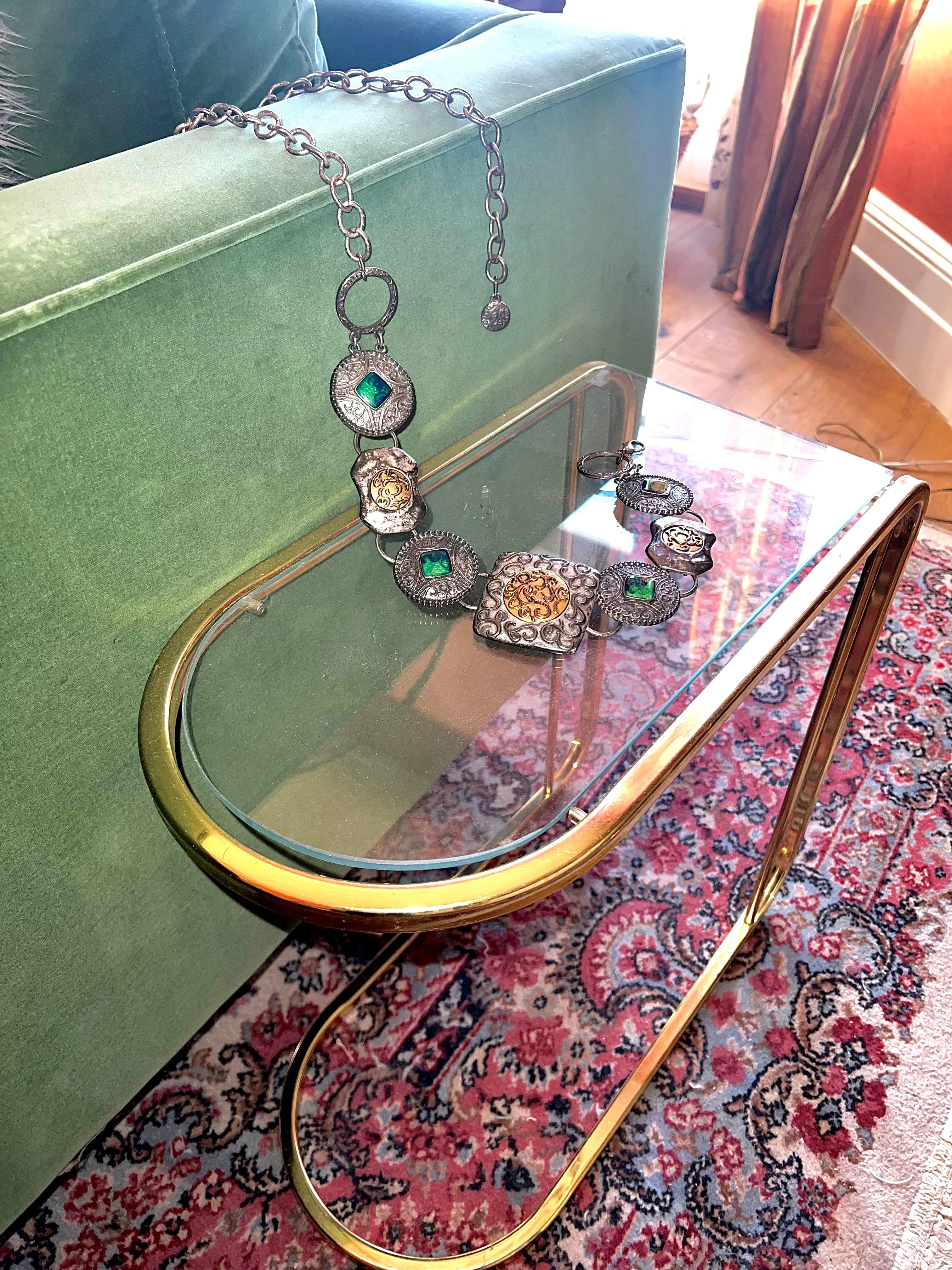 Inlaid Stone Chain Belt