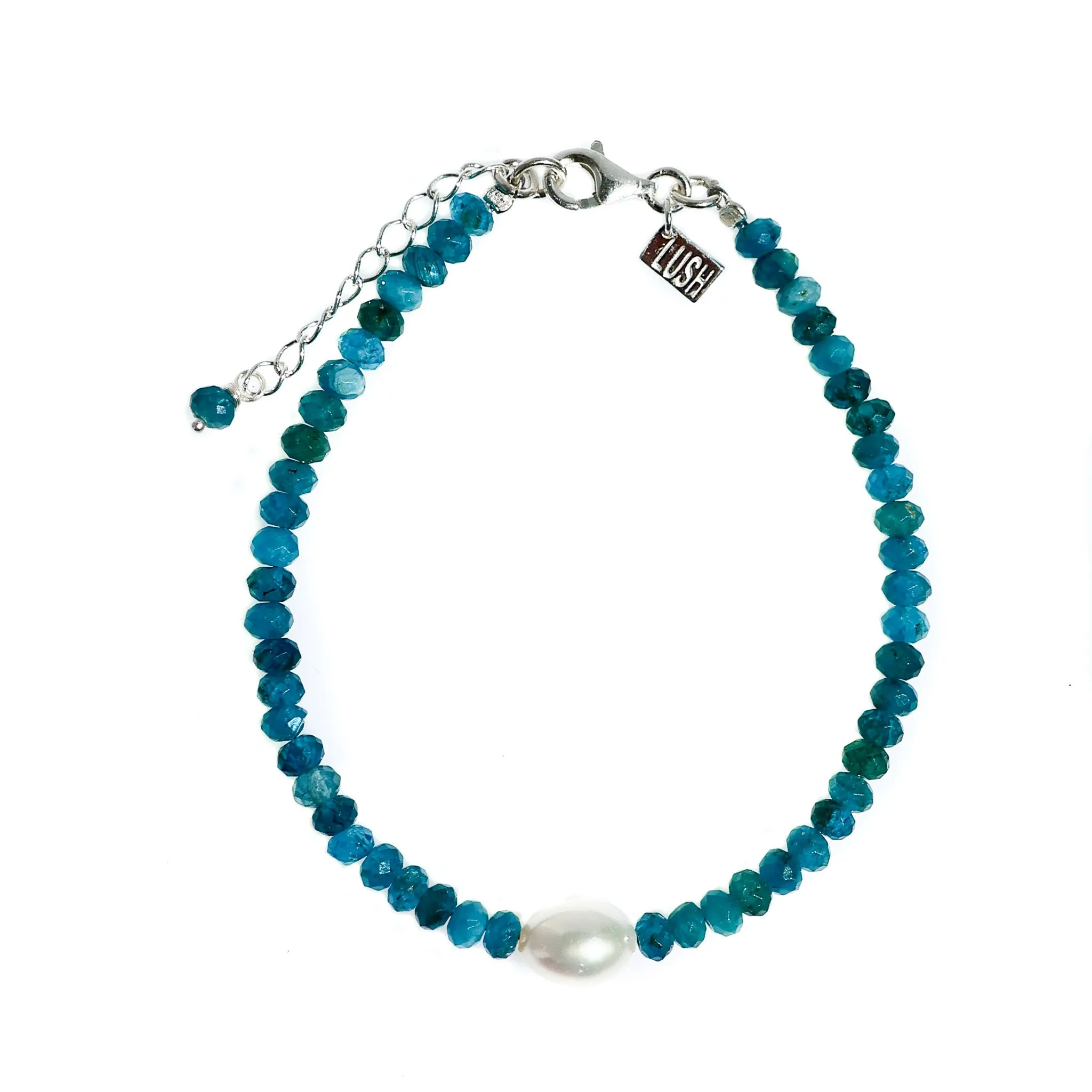 Into the Blue Keshi Pearl Apatite Bracelet