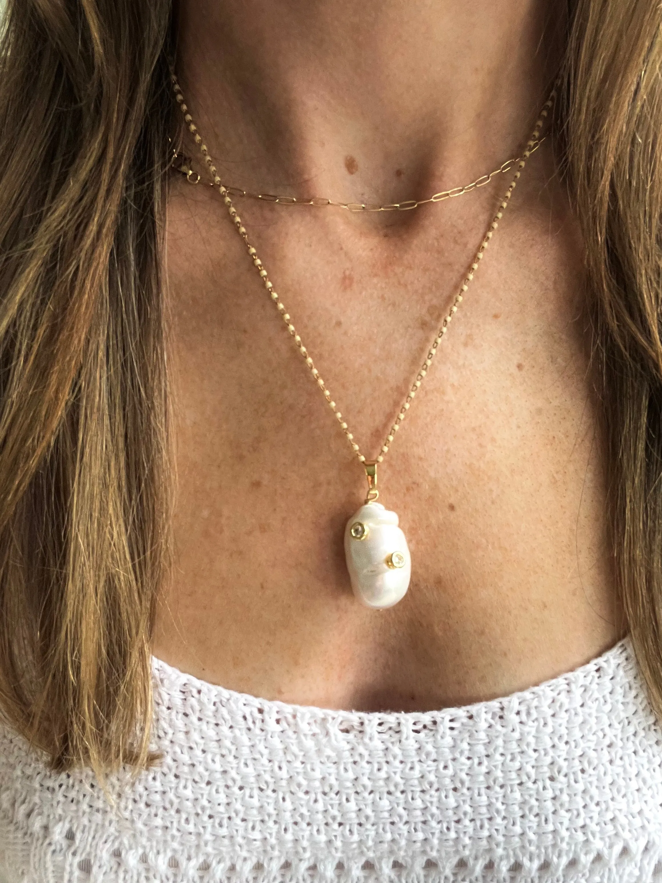 Ivory Beaded Freshwater Pearl Necklace