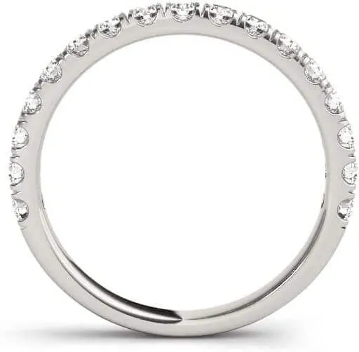 JewelMore 0.50 Carat (ctw) 10K Gold Round White Diamond Wedding Anniversary Stackable Band 1/2 CT