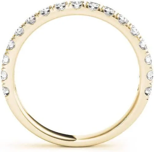 JewelMore 0.50 Carat (ctw) 10K Gold Round White Diamond Wedding Anniversary Stackable Band 1/2 CT