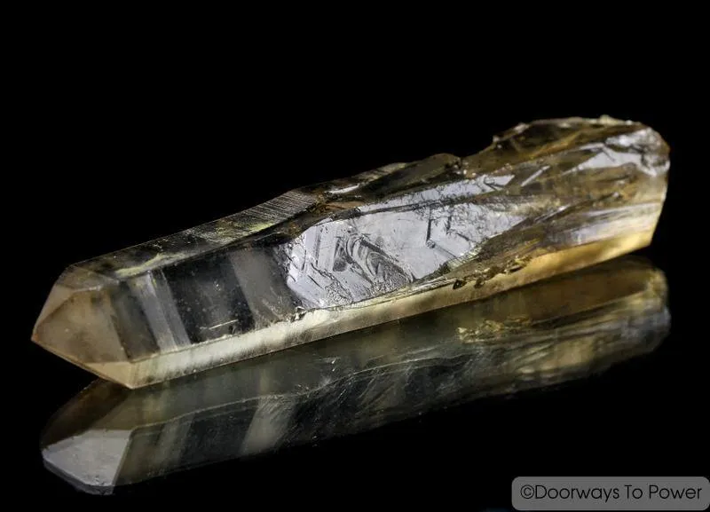 John of God Citrine Quartz Crystal Healing Wand w/ Record Keepers