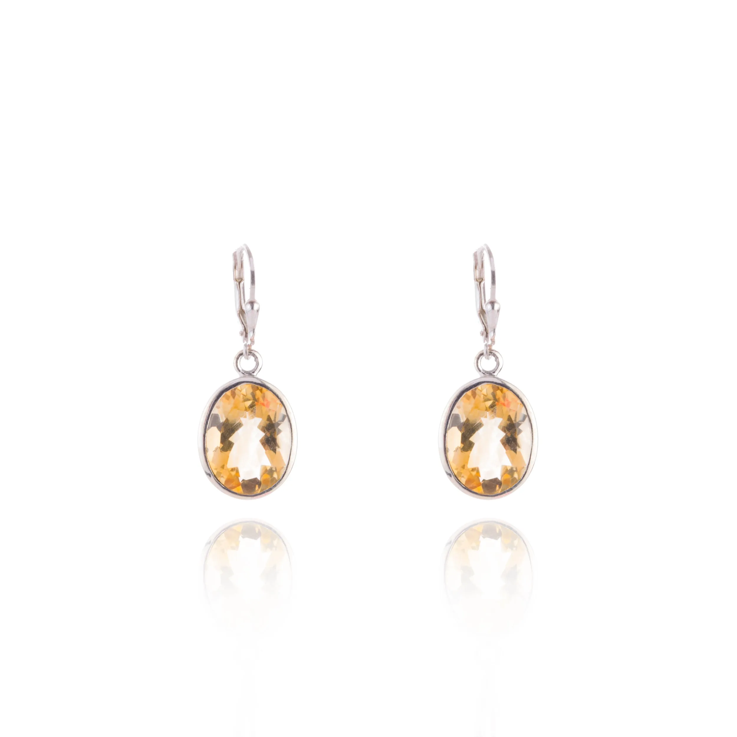 Joyce Citrine Earrings, Sterling Silver