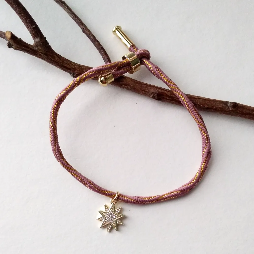 Kelly Starburst Metallic Corded Slider Bracelet