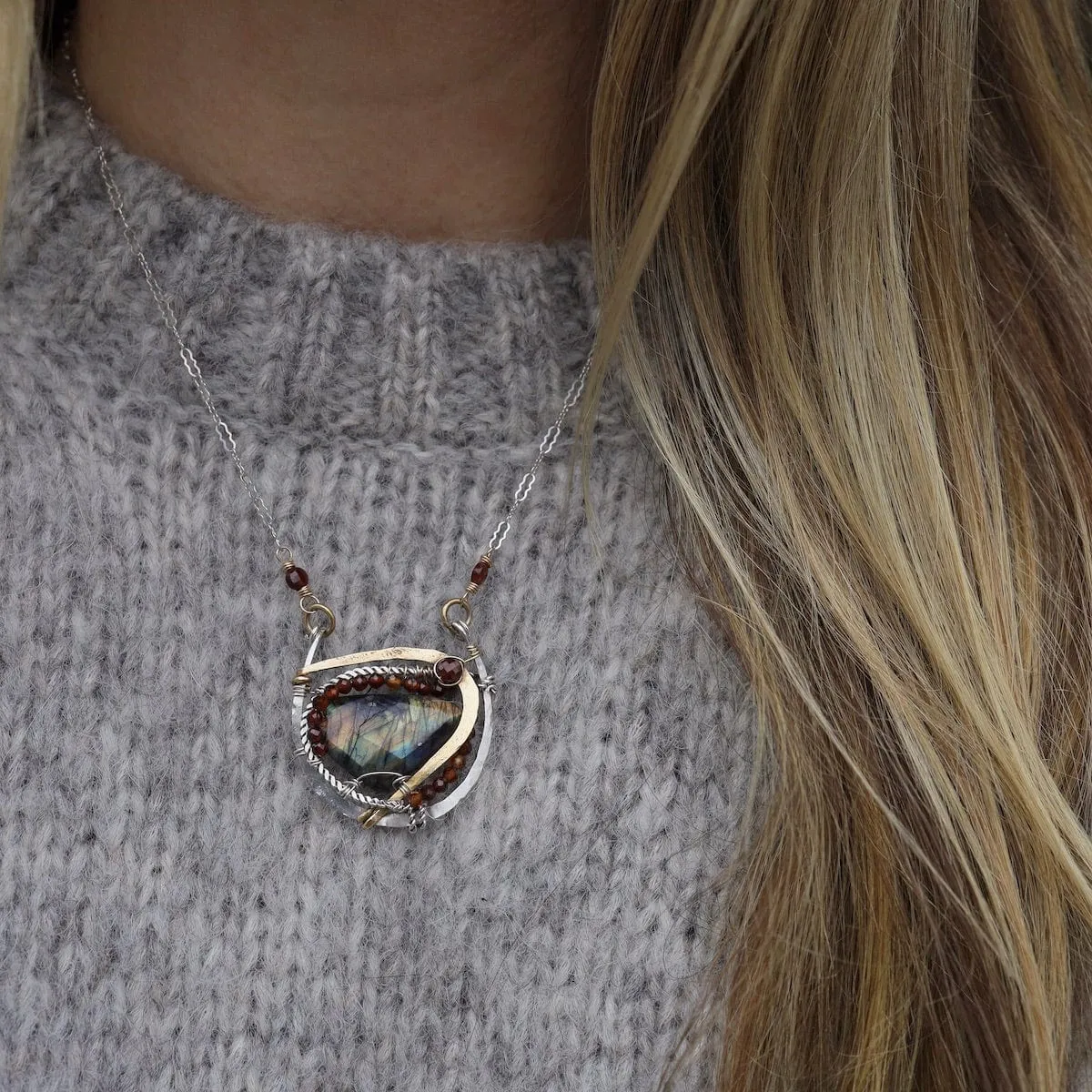 Labradorite Hessonite Necklace