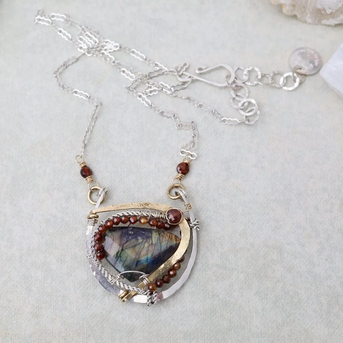 Labradorite Hessonite Necklace