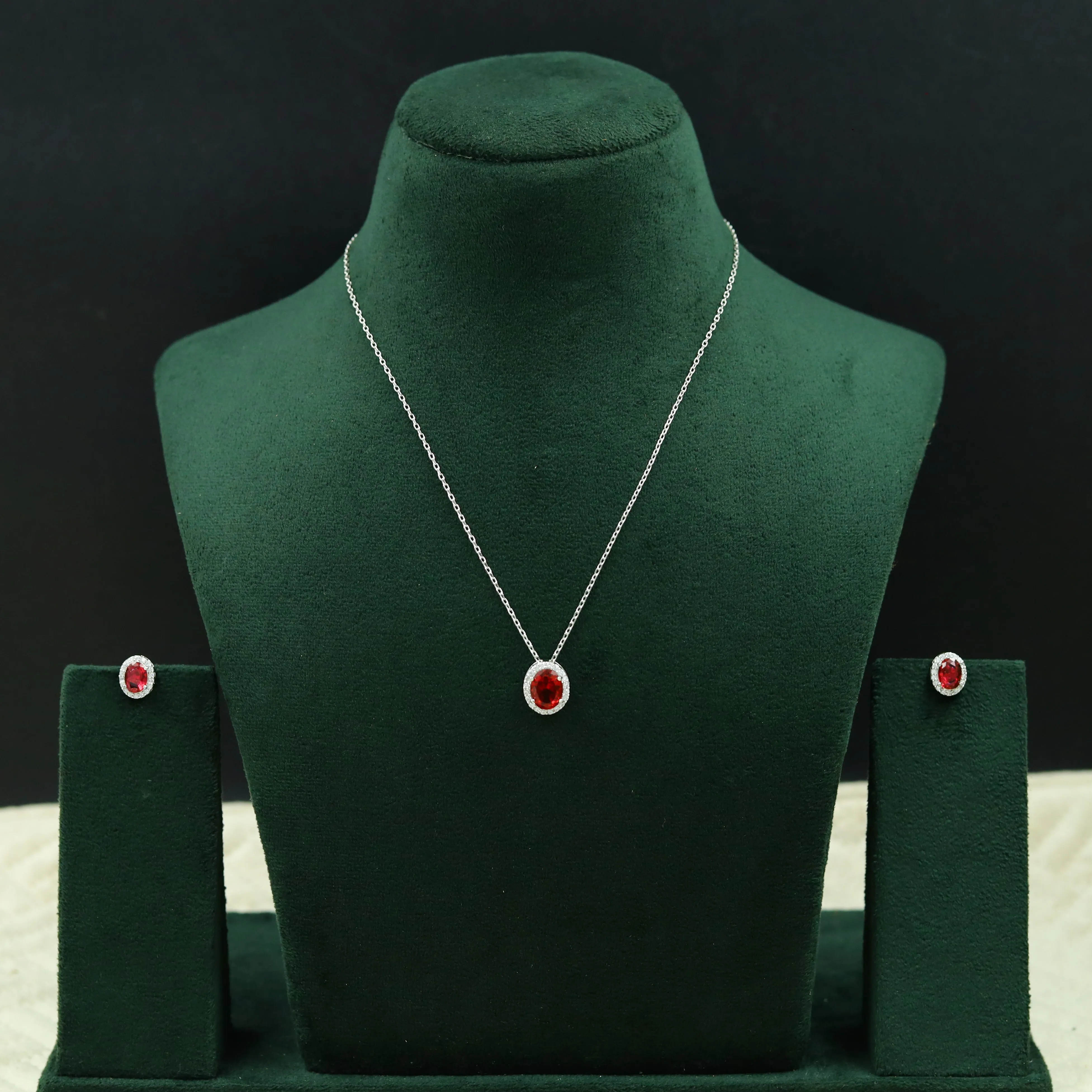 Light Zircon/AD Pendant Set 12873-31