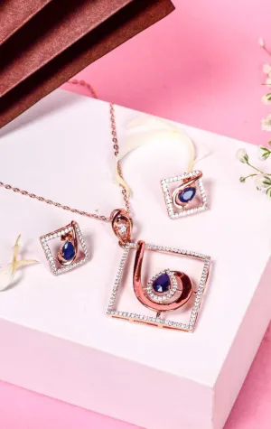 Majestic Ball In a Wave Pendant Set Silver