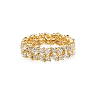 Marquise Cut Diamond Full Eternity Ring in Yellow Gold