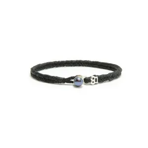 Max Icon Fishtail Button Bracelet in Ebony