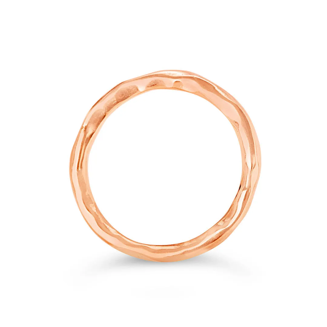 Men's Hammered Rose Gold Ring