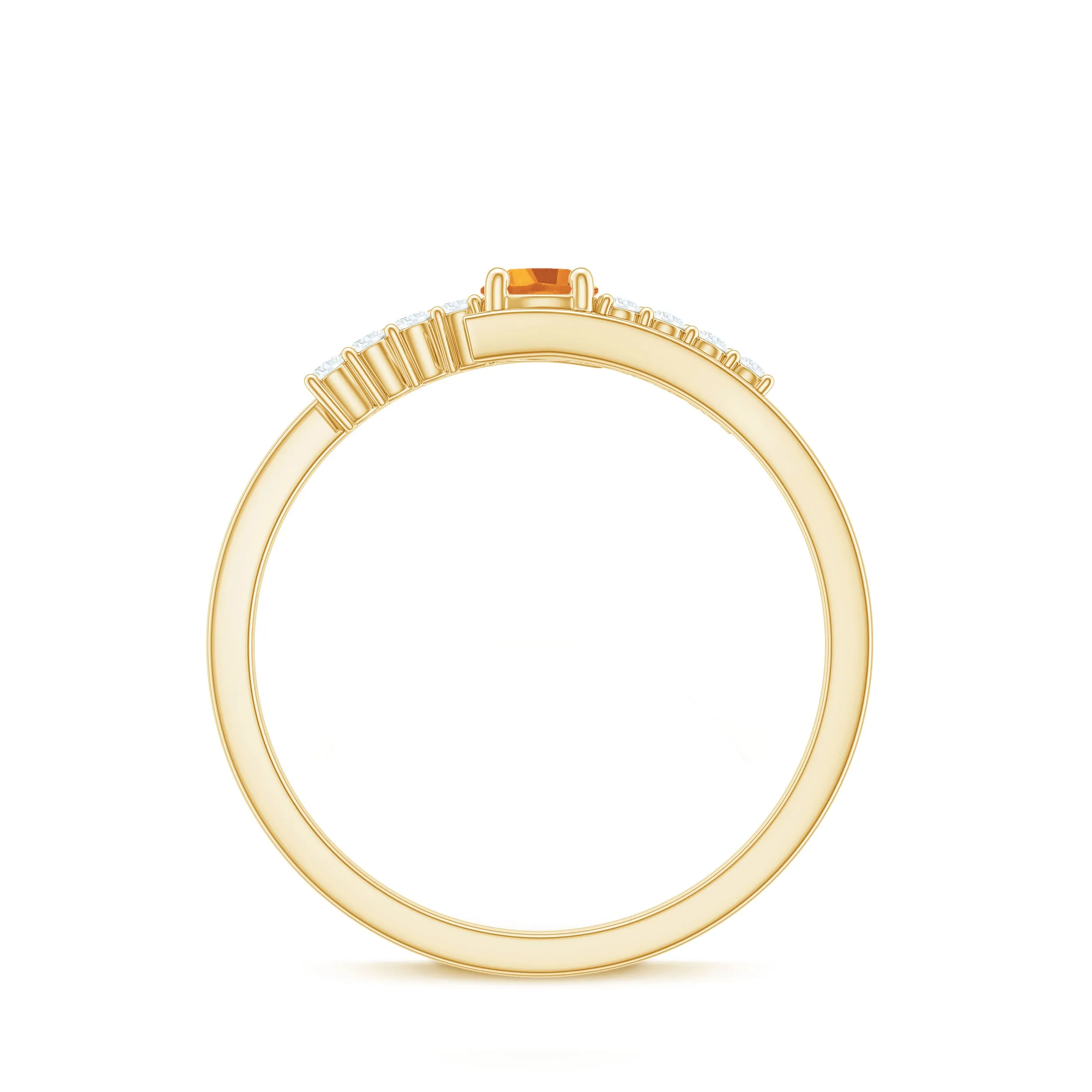 Minimal Citrine and Diamond Bypass Promise Ring