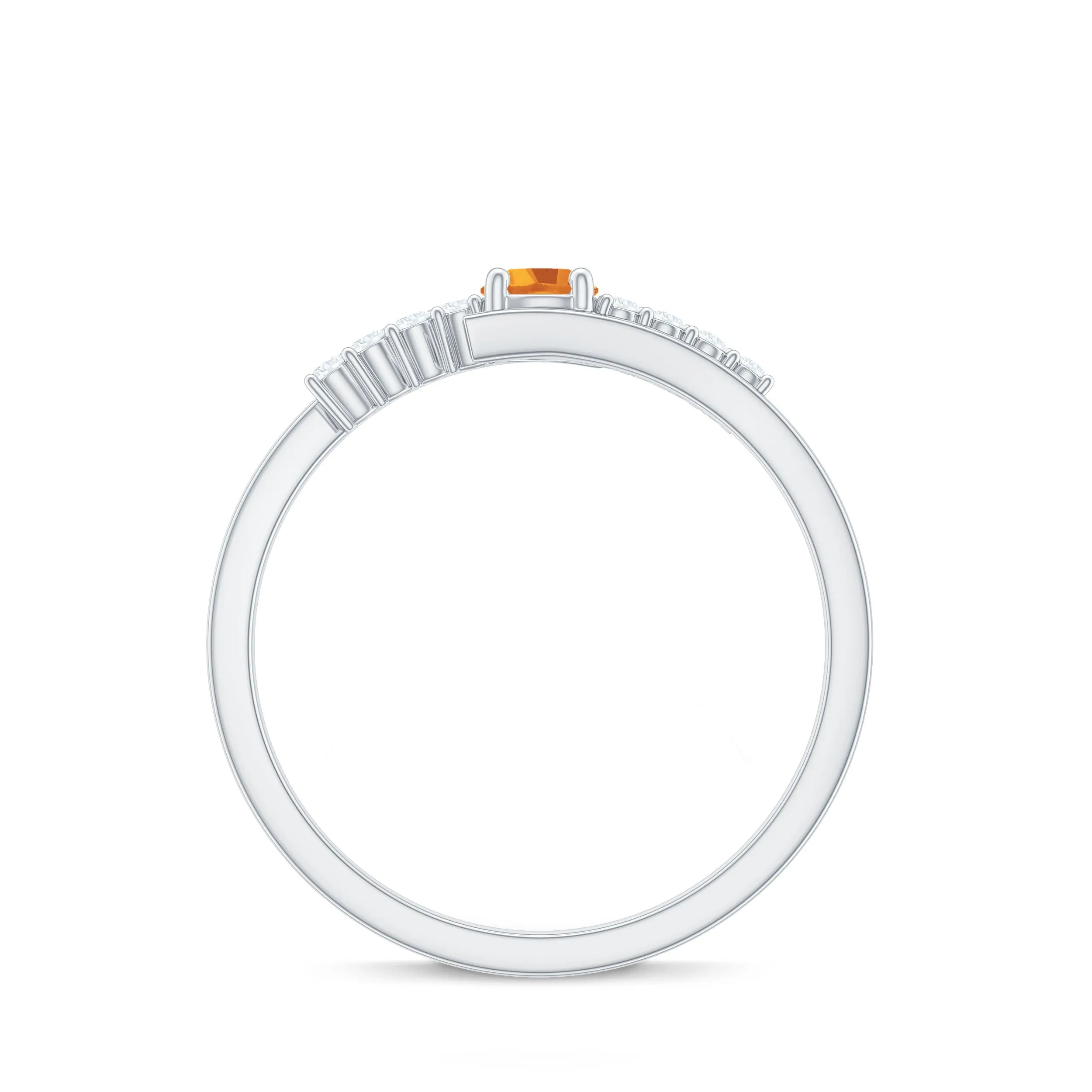 Minimal Citrine and Diamond Bypass Promise Ring