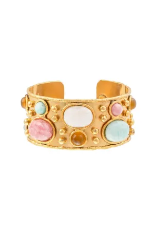 Moonstone Byzantine Cuff Bracelet