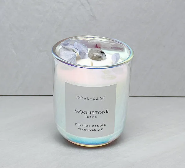 Moonstone Dream Crystal Candle -Peace
