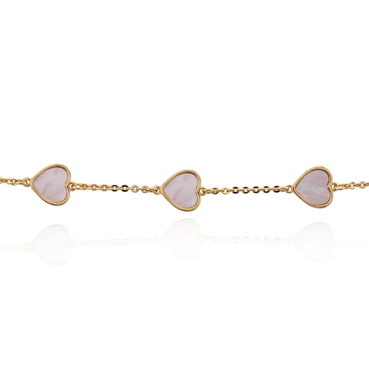 Mother-of-Pearl Cut-in Hearts Bracelet
