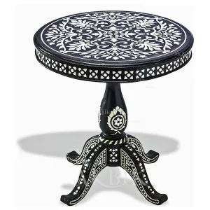 Mother Of Pearl Side Table: Floral Splendor Design