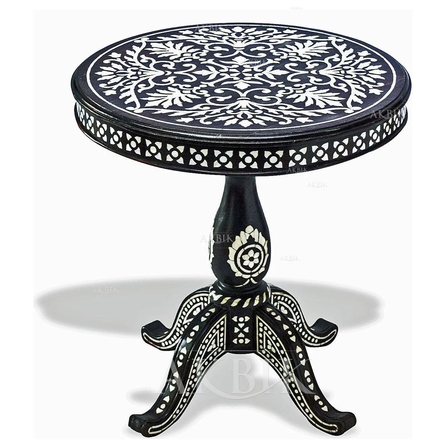 Mother Of Pearl Side Table: Floral Splendor Design