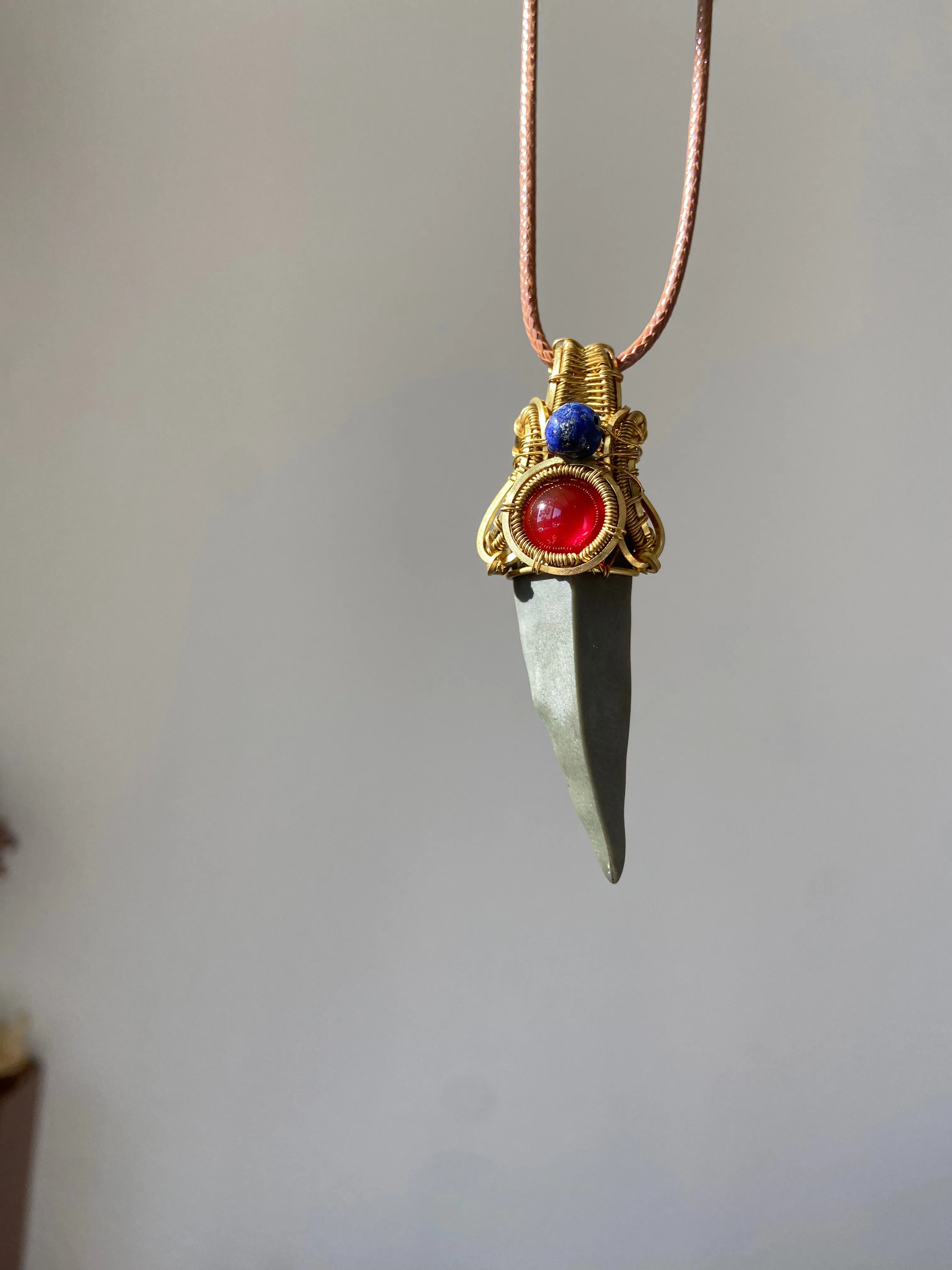 Mudstone| Wire wrapped Jewelry| Pendant| Brass Copper| Boho| Healing| Garnet| Kyanite| Necklace