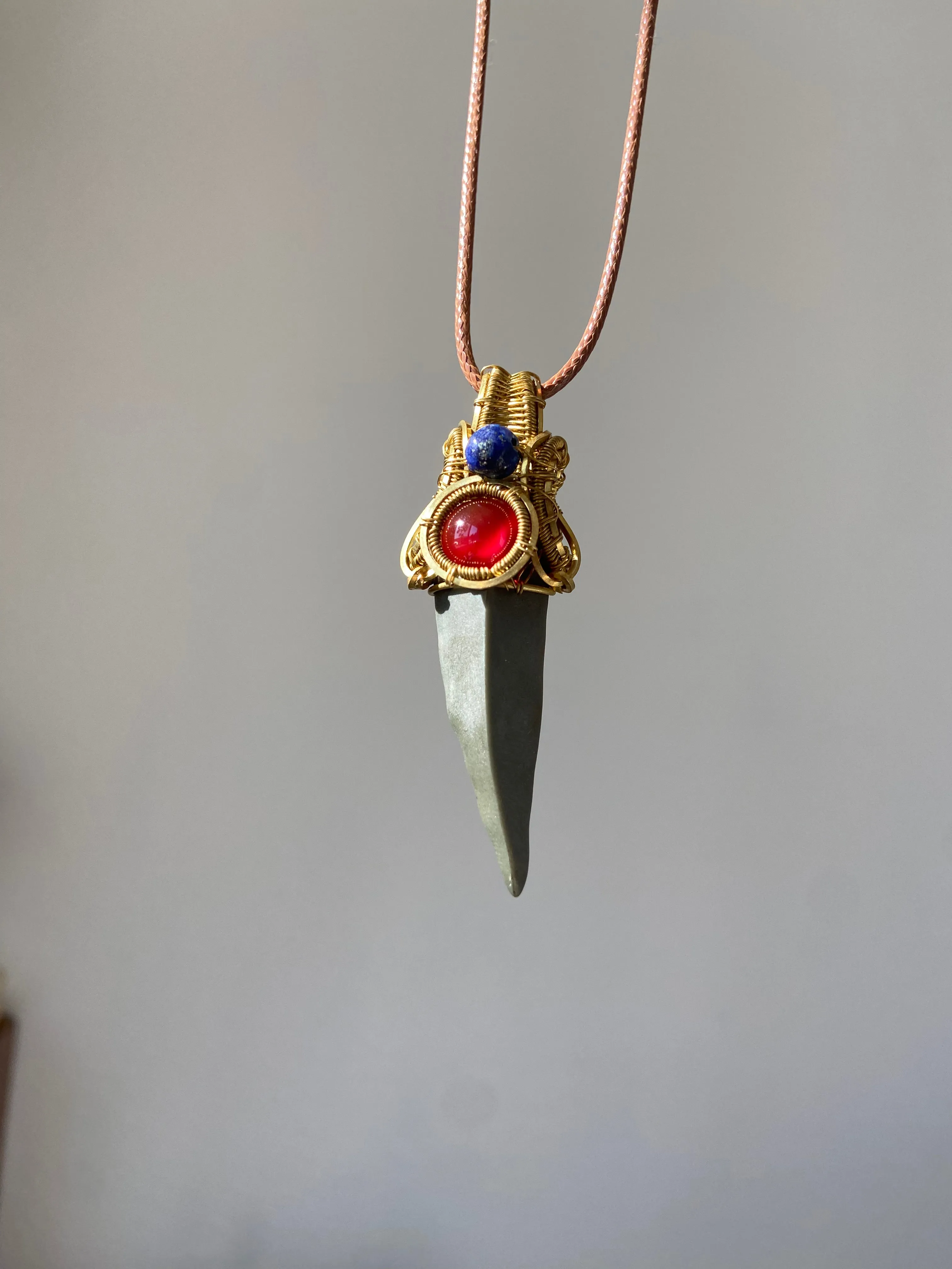 Mudstone| Wire wrapped Jewelry| Pendant| Brass Copper| Boho| Healing| Garnet| Kyanite| Necklace