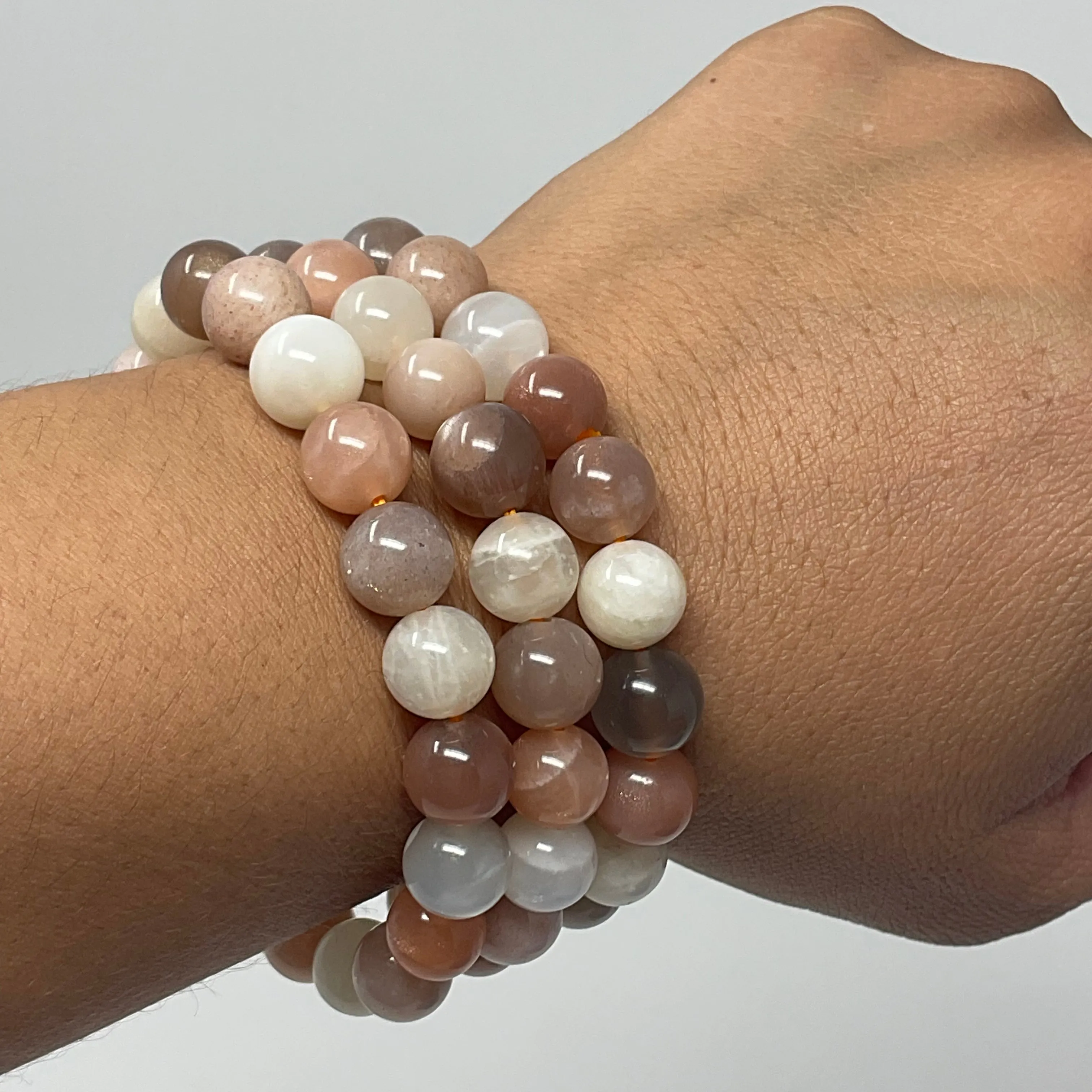 Multi-Color Moonstone 10mm Round Bracelet
