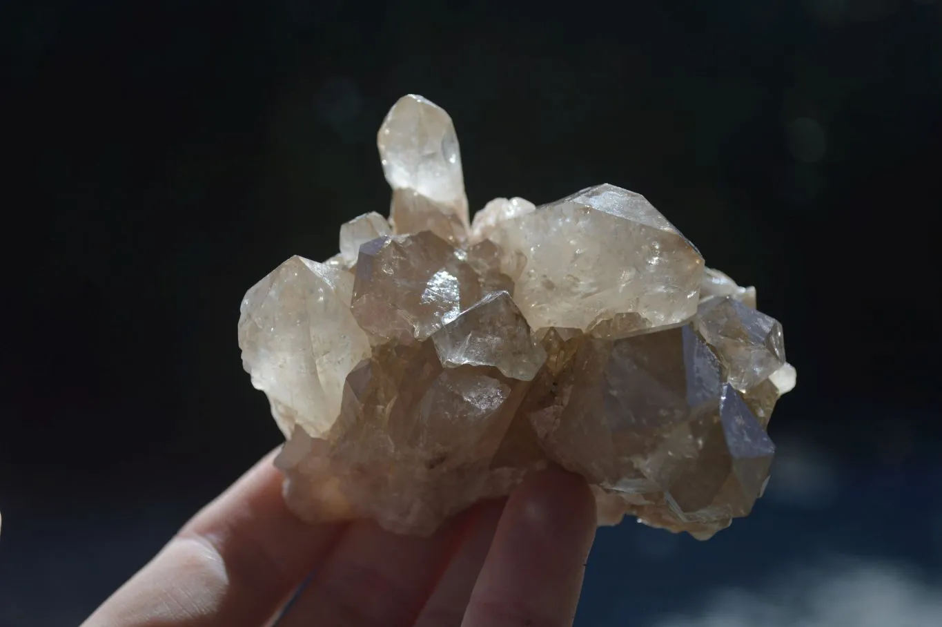 Natural Cascading Pale Citrine Clusters x 3 From Luena, Congo