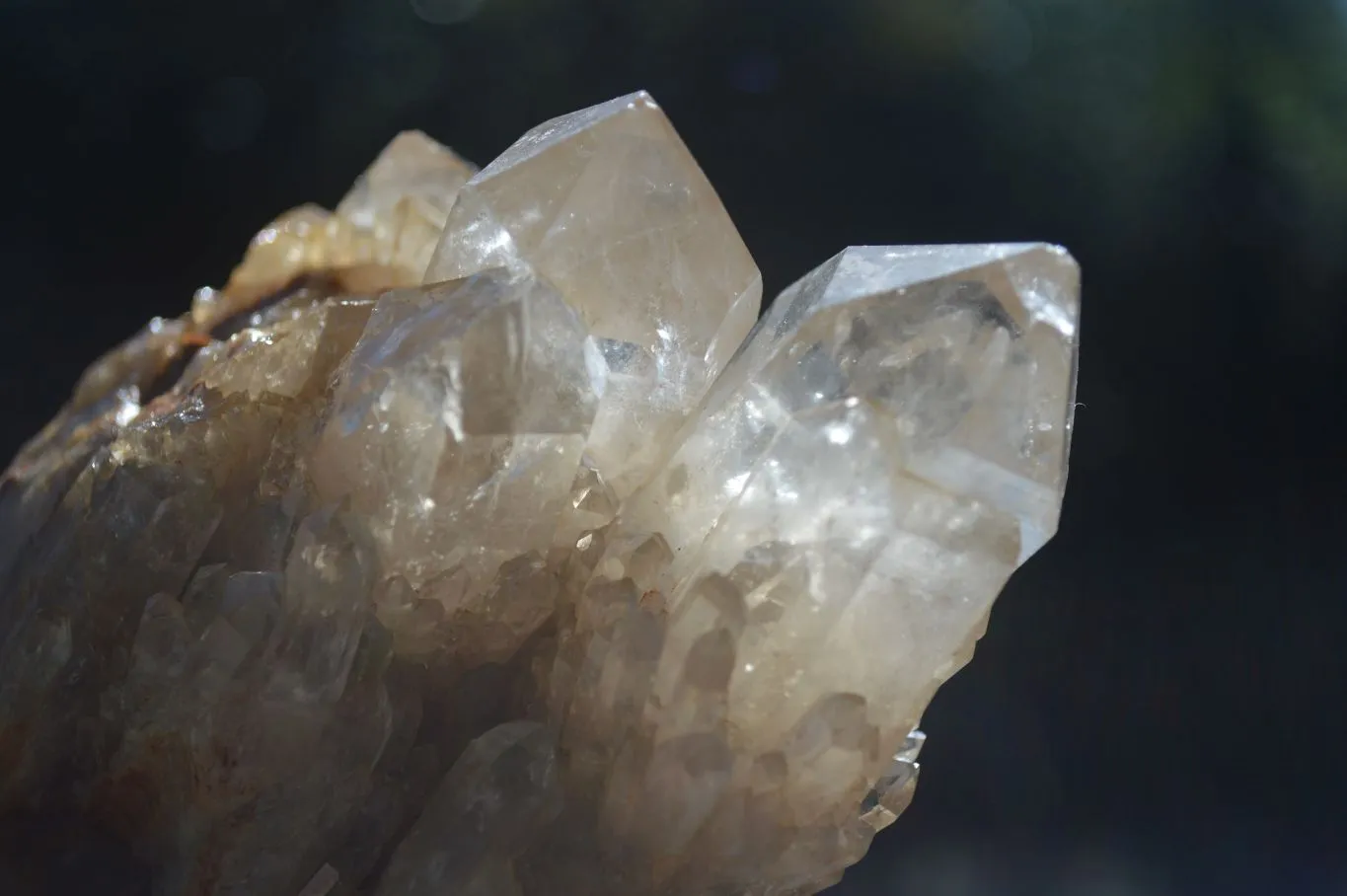 Natural Cascading Pale Citrine Clusters x 3 From Luena, Congo