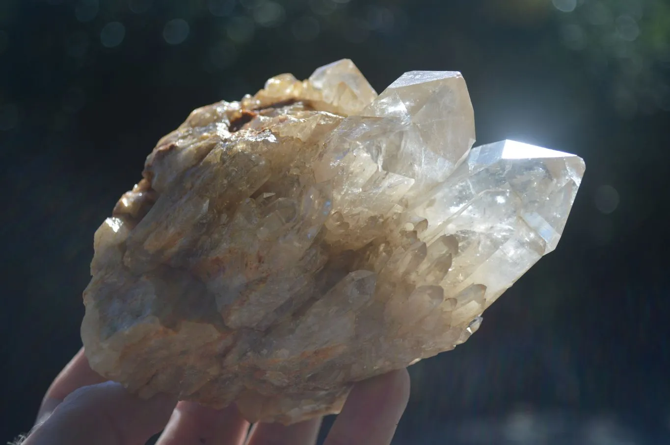 Natural Cascading Pale Citrine Clusters x 3 From Luena, Congo