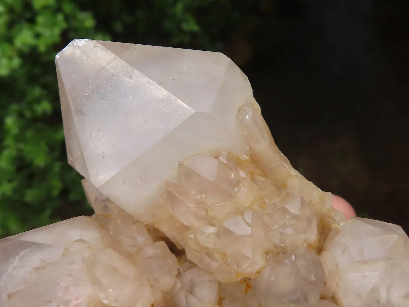 Natural Cascading White Phantom Quartz Clusters x 2 From Luena, Congo