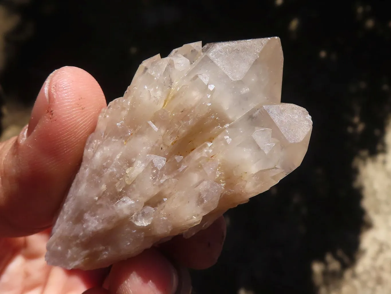 Natural Small Cascading White Phantom Smokey Quartz x 23 From Luena, Congo