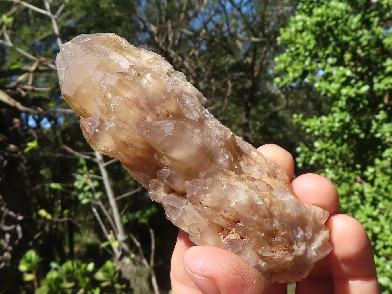 Natural Small Cascading White Phantom Smokey Quartz x 23 From Luena, Congo