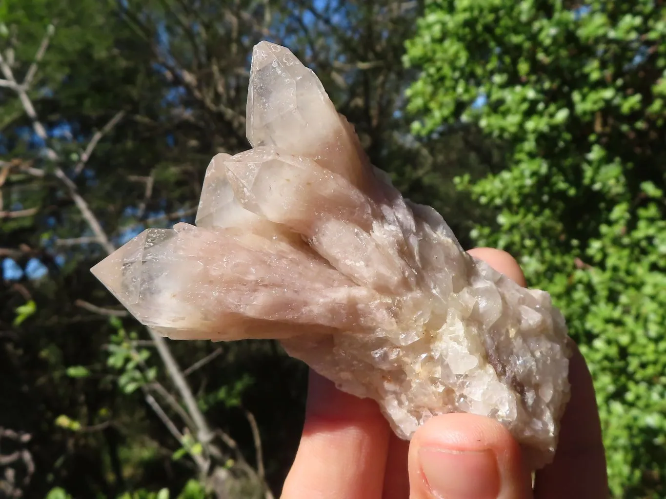 Natural Small Cascading White Phantom Smokey Quartz x 23 From Luena, Congo