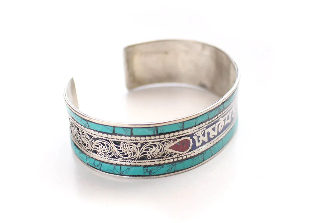 Om Mani Mantra Encarved Tibetan Wrist Bracelet