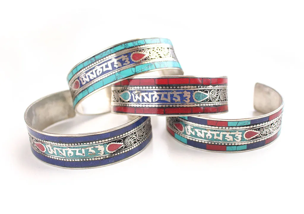 Om Mani Mantra Encarved Tibetan Wrist Bracelet