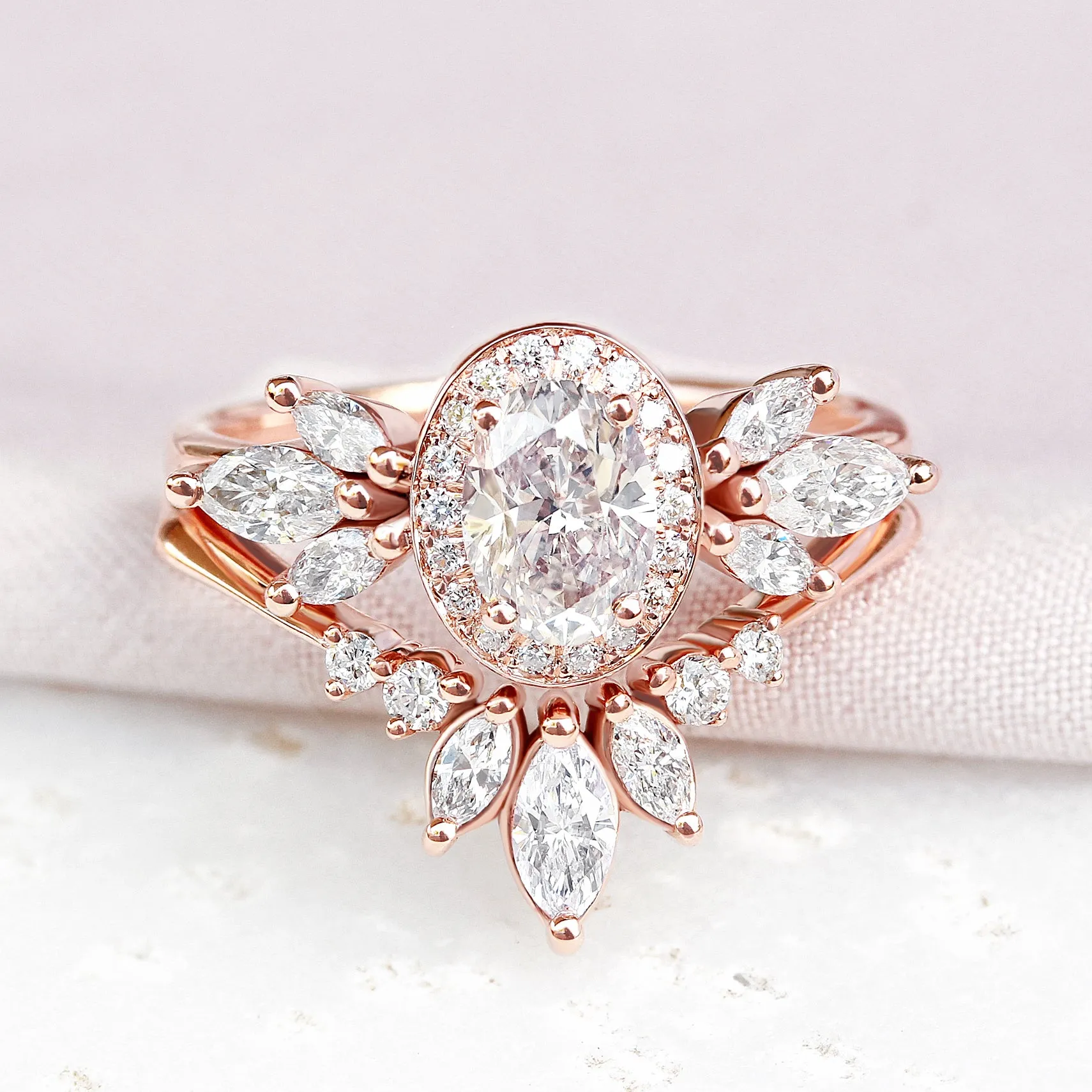 Oval Diamond 1.30ct Unique Engagement Ring, "Athena" & Athena's Crown ♥
