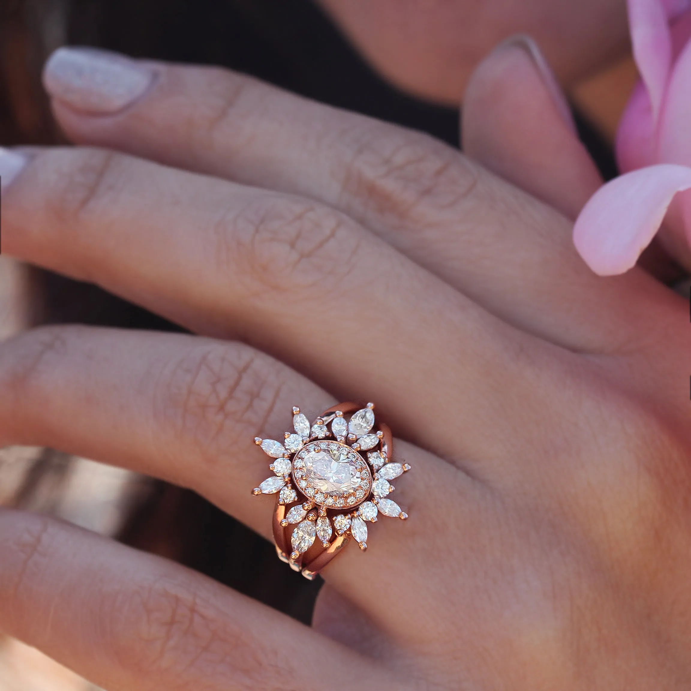 Oval Diamond 1.30ct Unique Engagement Ring, "Athena" & Athena's Crown ♥