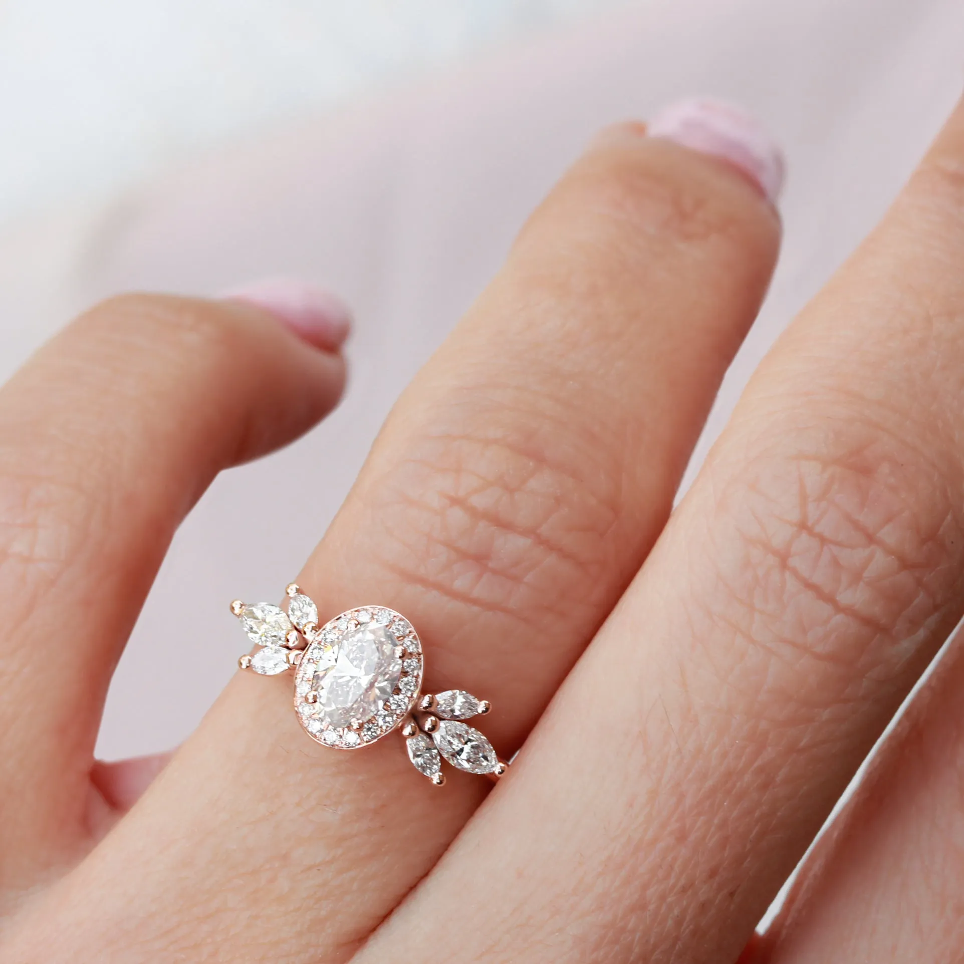 Oval Diamond 1.30ct Unique Engagement Ring, "Athena" & Athena's Crown ♥