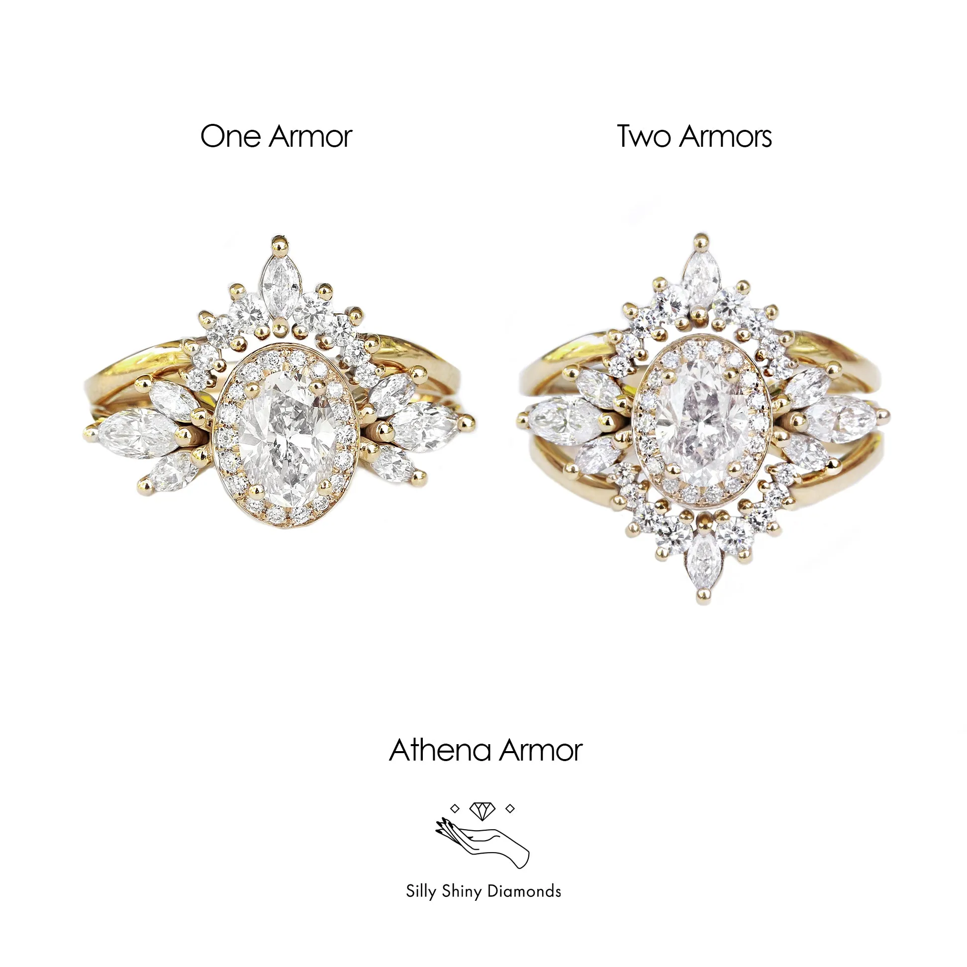Oval Diamond 1.30ct Unique Engagement Ring, "Athena" & Athena's Crown ♥