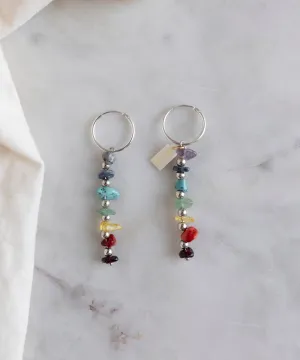 Over The Rainbow Gemstone Hoops