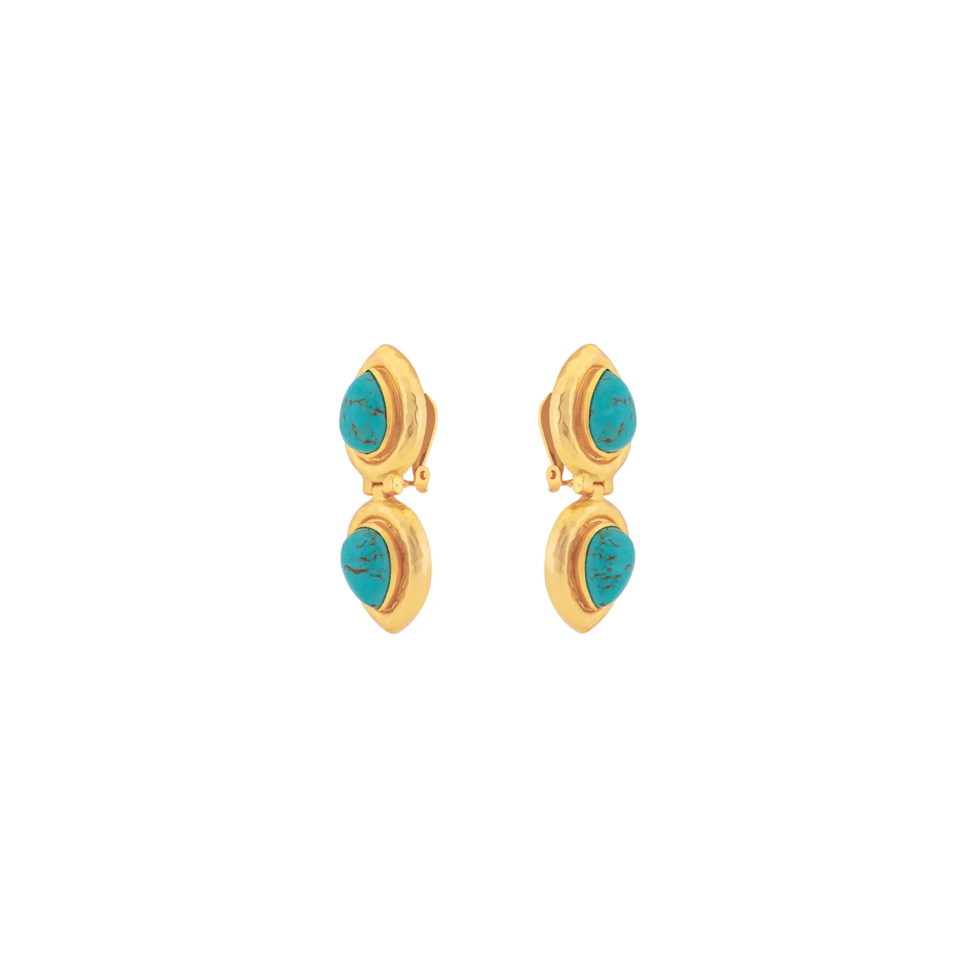 Paula Earrings Golden Turquoise