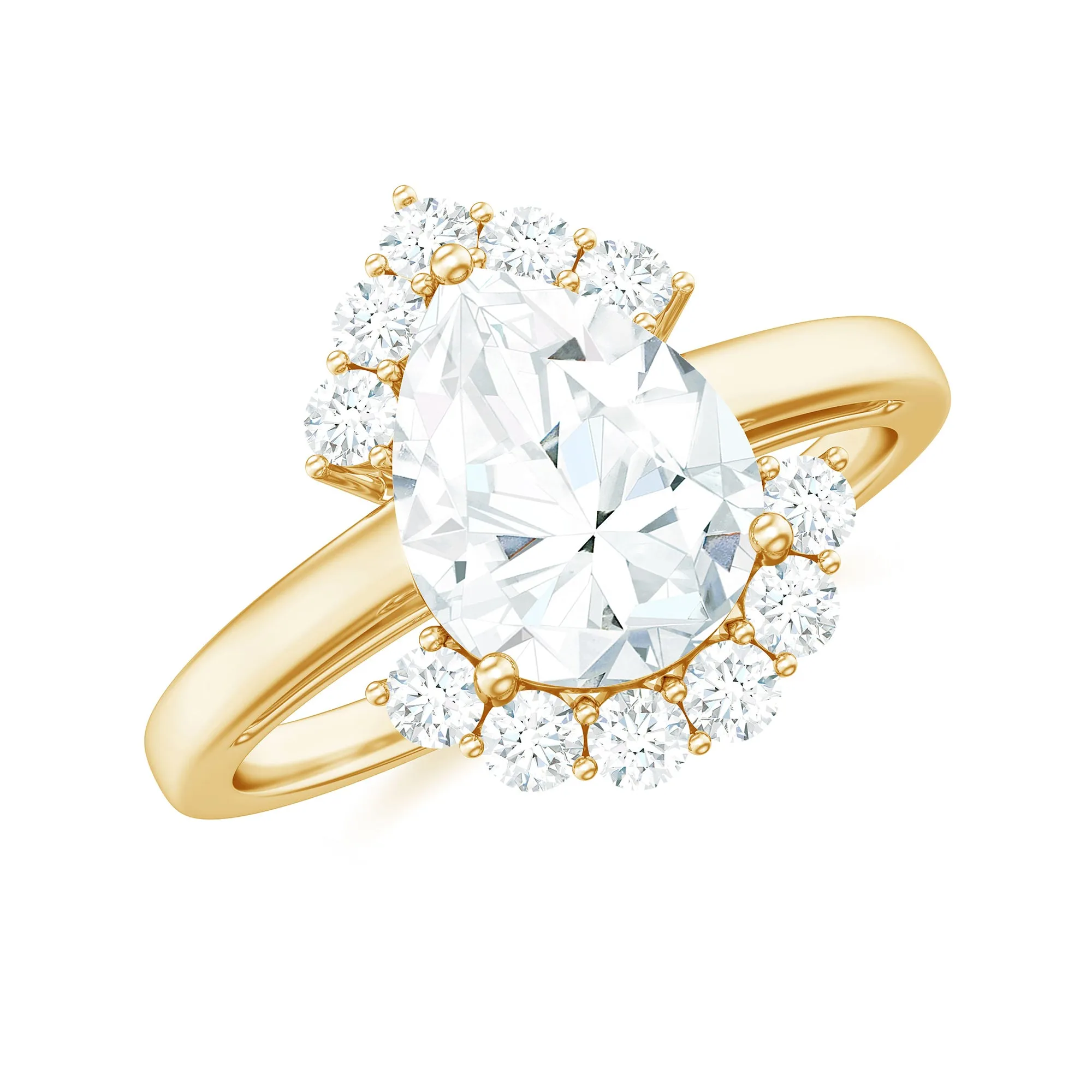 Pear Cut Moissanite Classic Engagement Ring