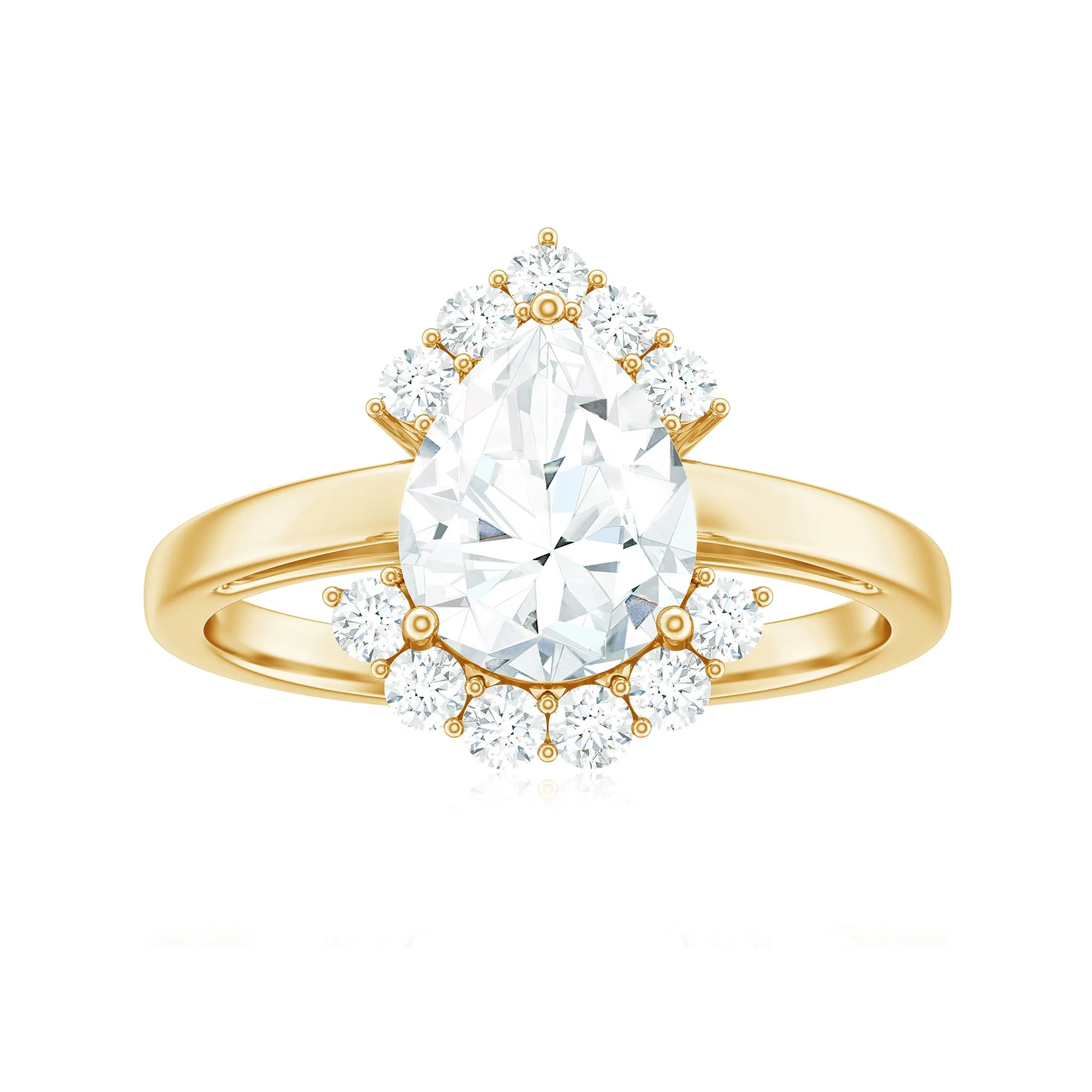 Pear Cut Moissanite Classic Engagement Ring