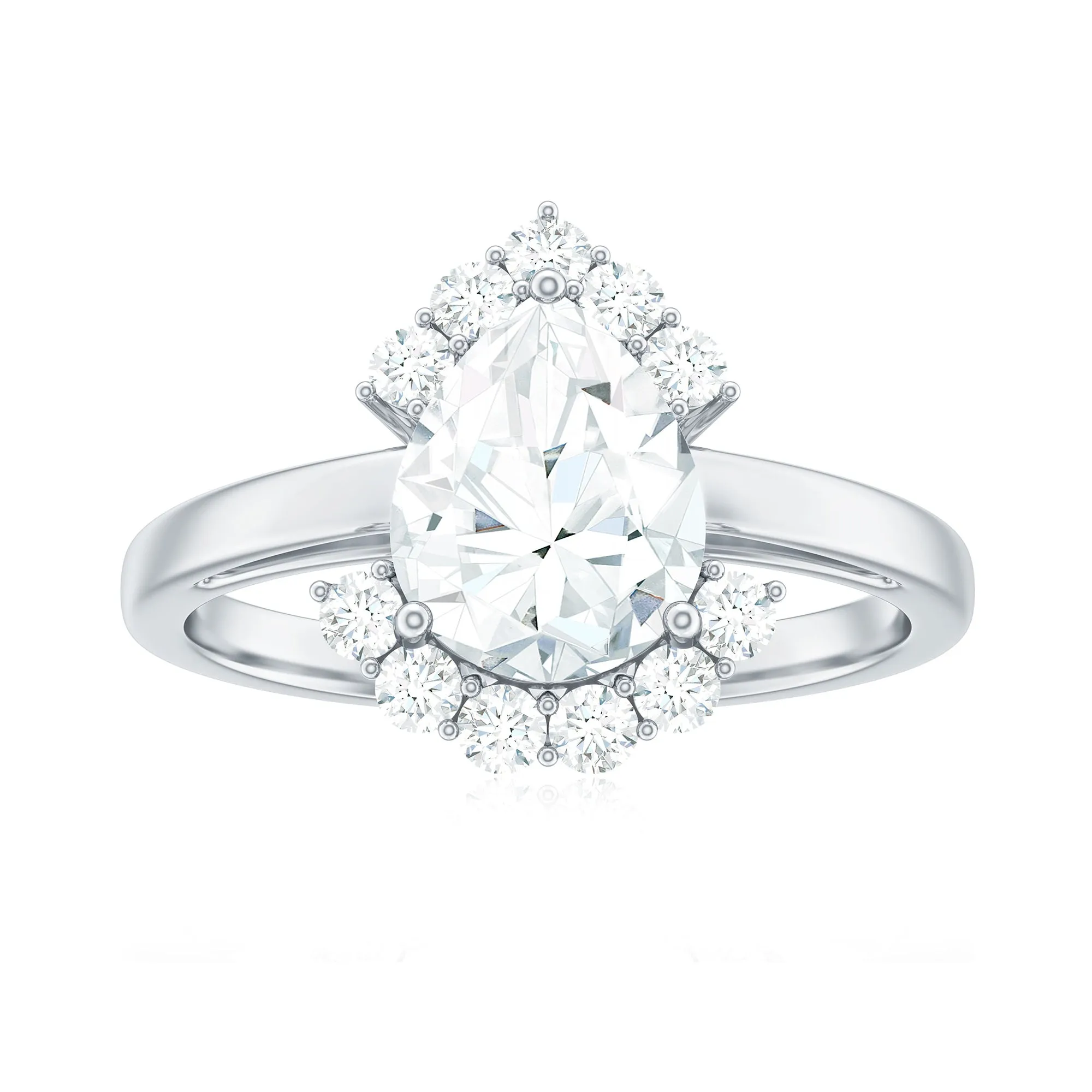 Pear Cut Moissanite Classic Engagement Ring