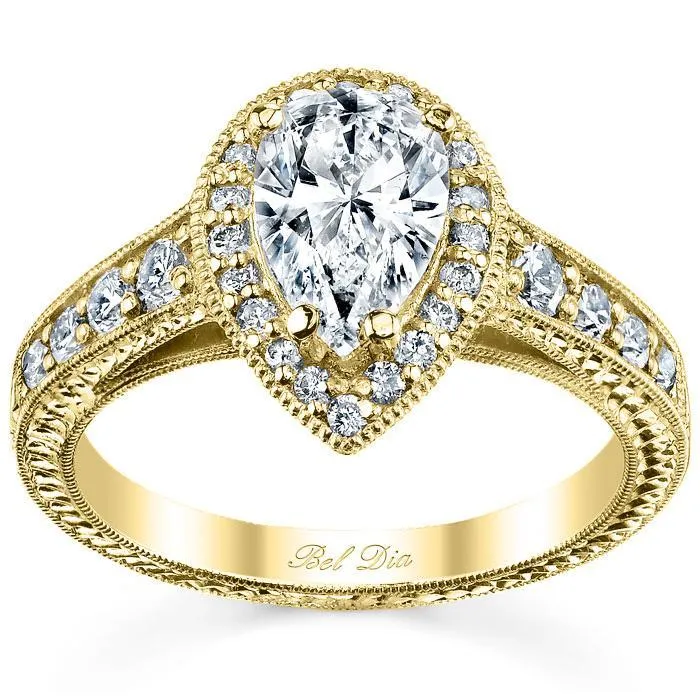 Pear Halo Engagement Ring