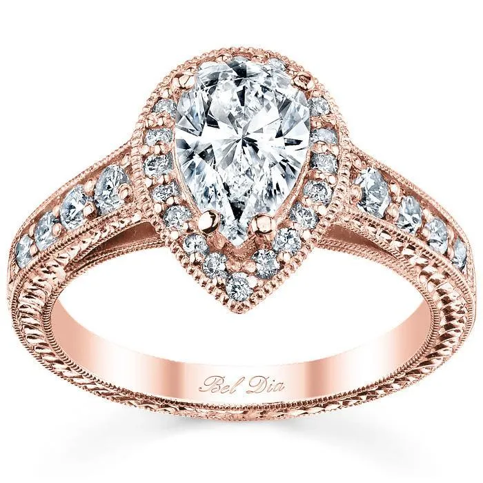 Pear Halo Engagement Ring